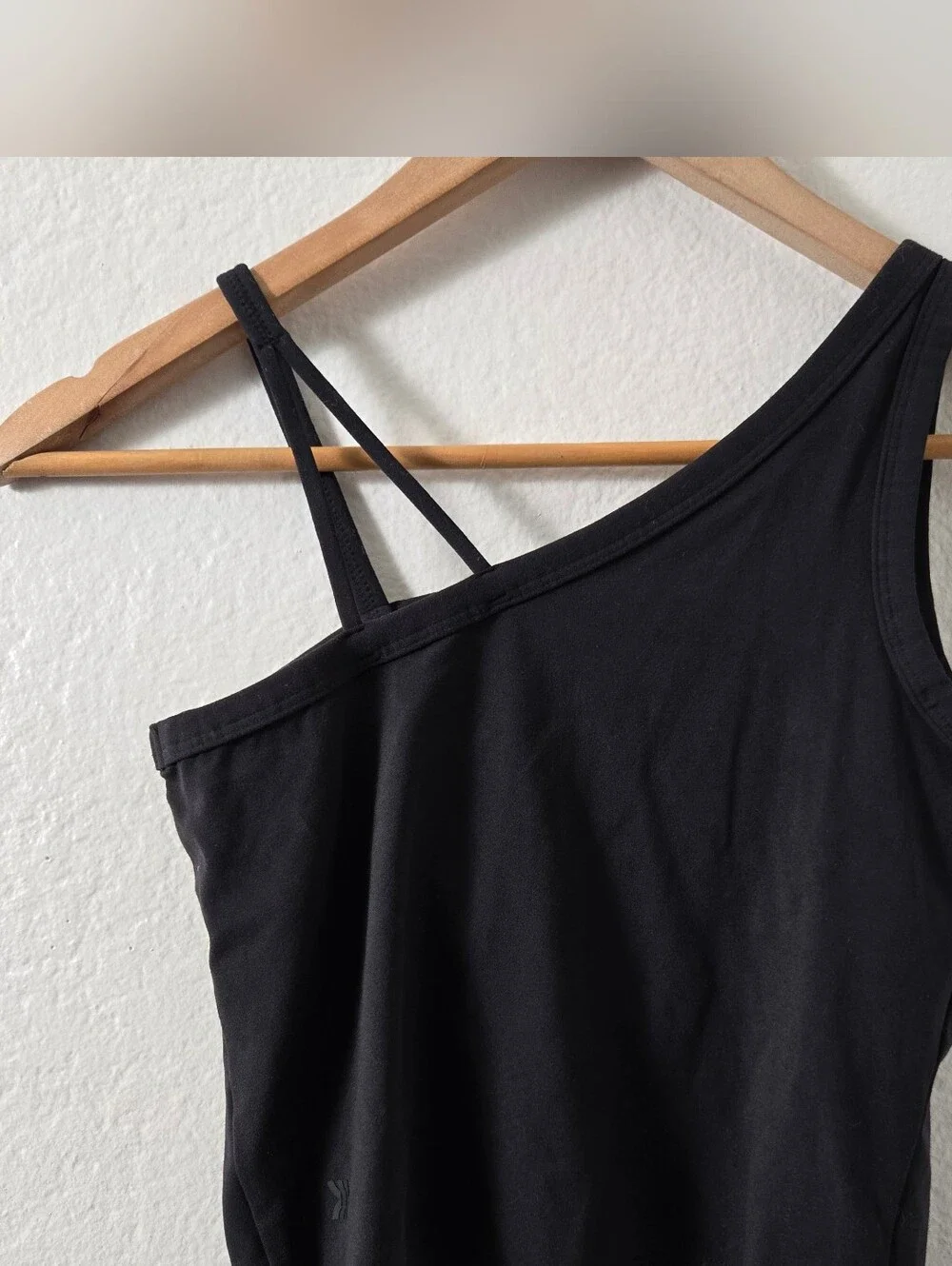 All In Motion Active Black One-Shoulder Cropped Tank Top